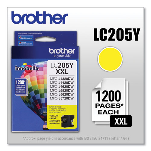 Image of Brother Lc205Y Innobella Super High-Yield Ink, 1,200 Page-Yield, Yellow
