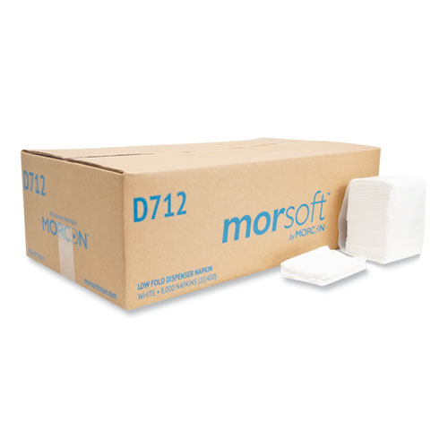 Morcon Tissue Morsoft Dispenser Napkins, 1-Ply, 3.5 x 5, White 400/Pack, 20 Packs/Carton