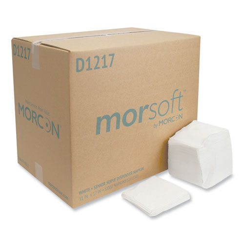 Morcon Tissue Morsoft Dispenser Napkins, 1-Ply, 11 x 17, White, 250/Pack, 24 Packs/Carton