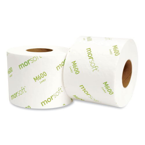 Image of Morcon Tissue Morsoft Controlled Bath Tissue, Septic Safe, 2-Ply, White, 600 Sheets/Roll, 48 Rolls/Carton
