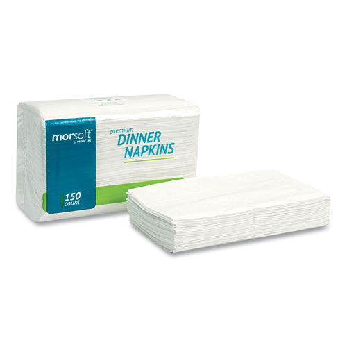 Morsoft Dinner Napkins, 2-Ply, 14.5 x 16.5, White, 3,000/Carton