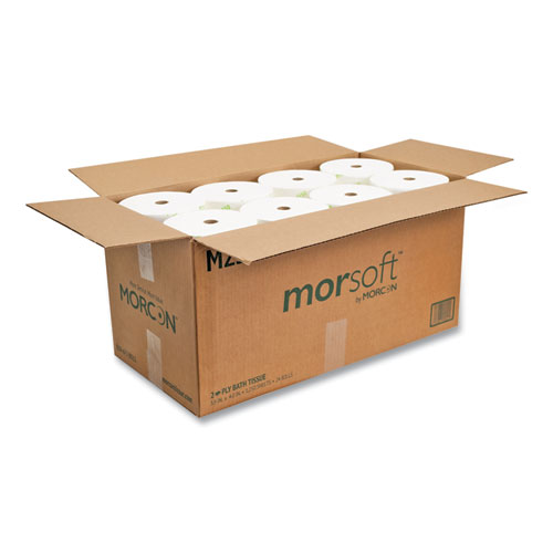 Image of Morcon Tissue Small Core Bath Tissue, Septic Safe, 2-Ply, White, 1,250/Roll, 24 Rolls/Carton
