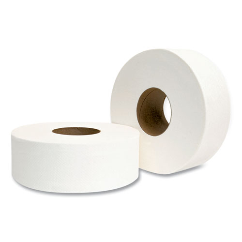 Jumbo Bath Tissue, Septic Safe, 2-Ply, White, 3.3" x 700 ft, 12 Rolls/Carton