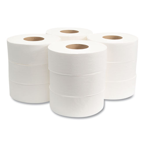Jumbo Bath Tissue, Septic Safe, 2-Ply, White, 3.3" x 500 ft, 12/Carton