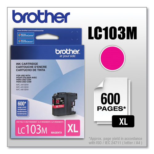 Image of Brother Lc103M Innobella High-Yield Ink, 600 Page-Yield, Magenta