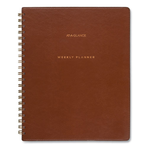 Signature Collection Academic Weekly/Monthly Planners, 11.5 x 8, Distressed Brown Cover, 13-Month (July-July): 2022-2023