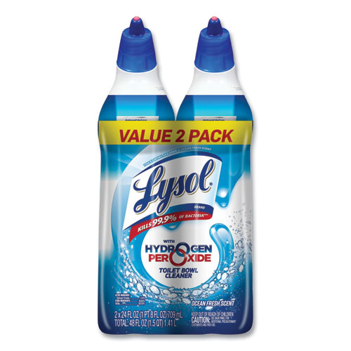 LYSOL® Brand Toilet Bowl Cleaner with Hydrogen Peroxide, Ocean Fresh, 24 oz, 2/Pack