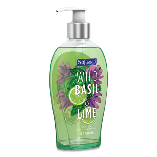 Premium Liquid Hand Soap, Basil and Lime, 13 oz, 4/Carton