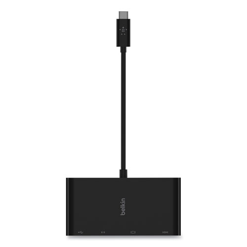 USB-C Multimedia Adapter, HDMI/Ethernet/USB-A/USB-C/VGA, 4.33", Black