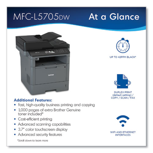 Image of Brother Mfc-L5705Dw Wireless All-In-One Laser Printer, Copy/Fax/Print/Scan