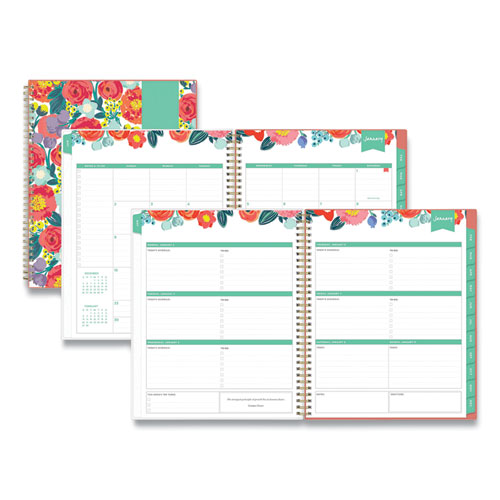 Blue Sky® Day Designer Frosted Cover Weekly/Monthly Planner, 11 x 8.5, Floral Sketch, 2022