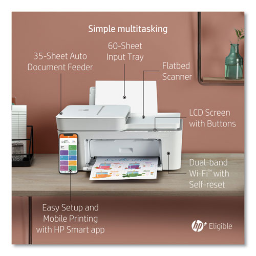 Image of Hp Deskjet 4155E Wireless All-In-One Inkjet Printer, Copy/Print/Scan