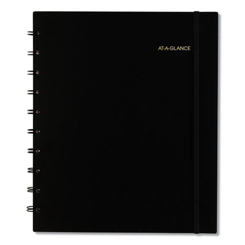 Move-A-Page Academic Weekly/Monthly Planners, 11 x 9, Black Cover, 12-Month (July to June): 2022 to 2023