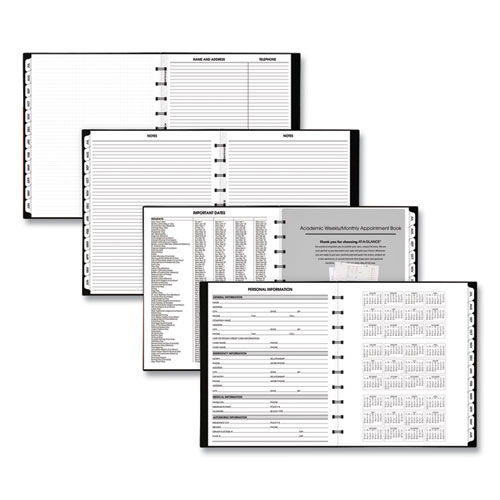 Image of At-A-Glance® Move-A-Page Academic Weekly/Monthly Planners, 11 X 9, Black Cover, 12-Month (July To June): 2023 To 2024