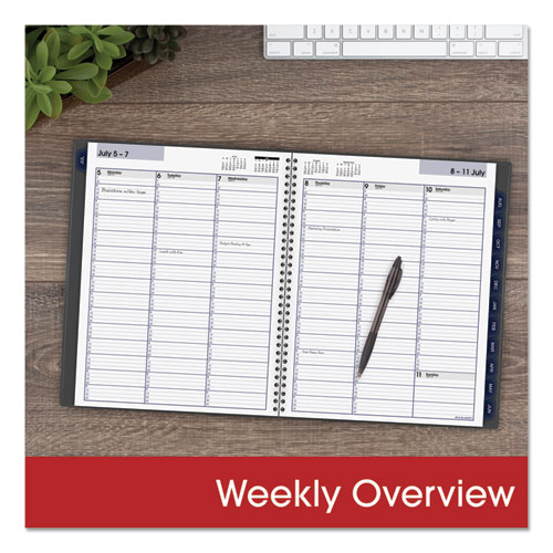 Image of At-A-Glance® Dayminder Academic Weekly/Monthly Desktop Planner, 11 X 8.5, Charcoal Cover, 12-Month (July To June): 2023 To 2024