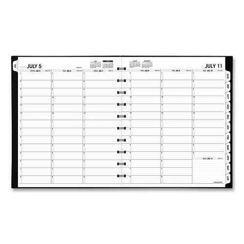 Move-A-Page Academic Weekly/Monthly Planners, 11 x 9, Black Cover, 12-Month (July to June): 2024 to 2025