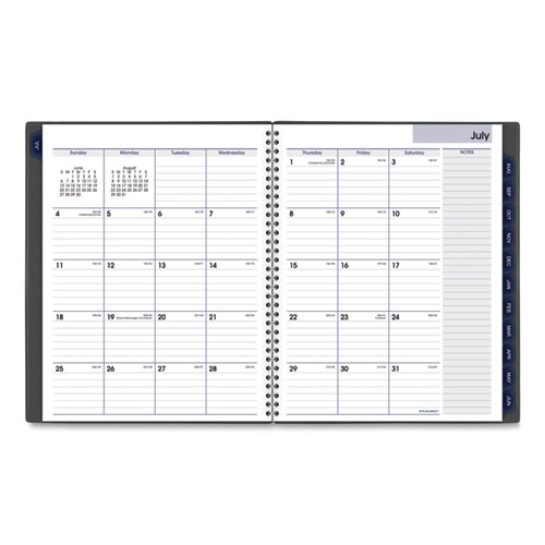 DayMinder Academic Weekly/Monthly Desktop Planner, 11 x 8.5, Charcoal Cover, 12-Month (July to June): 2024 to 2025