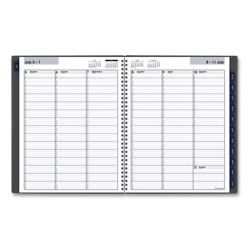 Image of At-A-Glance® Dayminder Academic Weekly/Monthly Desktop Planner, 11 X 8.5, Charcoal Cover, 12-Month (July To June): 2023 To 2024