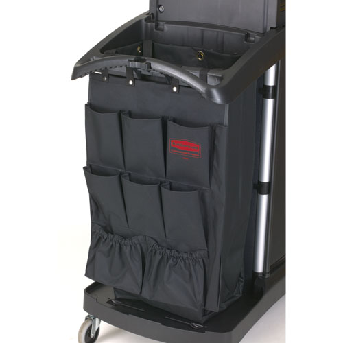 Image of Rubbermaid® Commercial Fabric 9-Pocket Cart Organizer, 19.75 X 1.5 X 28, Black