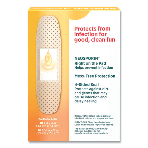 Image of Band-Aid® Antibiotic Adhesive Bandages, Assorted Sizes, 20/Box