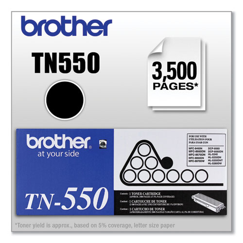 Image of Brother Tn550 Toner, 3,500 Page-Yield, Black