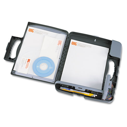 Portable Storage Clipboard Case, 3/4" Capacity, Holds 9w X 12h, Charcoal
