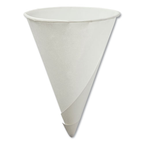 Konie Rolled-Rim Paper Cone Cups 4.5oz White 200/Pk 45KR 