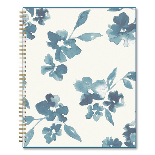 Bakah Blue Academic Year Weekly/Monthly Planner, Floral Artwork, 11 x 8.5, Blue/White Cover, 12-Month (July-June): 2024-2025