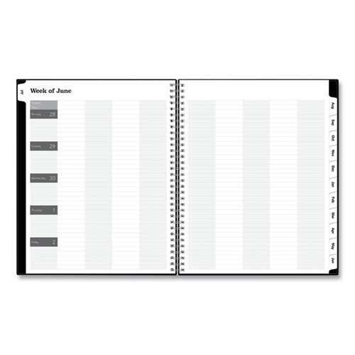 Teacher's Solid Black Weekly/Monthly Lesson Planner, 2024 to 2025, Nine Classes, Black Cover, (144) 11 x 8.5 Pages
