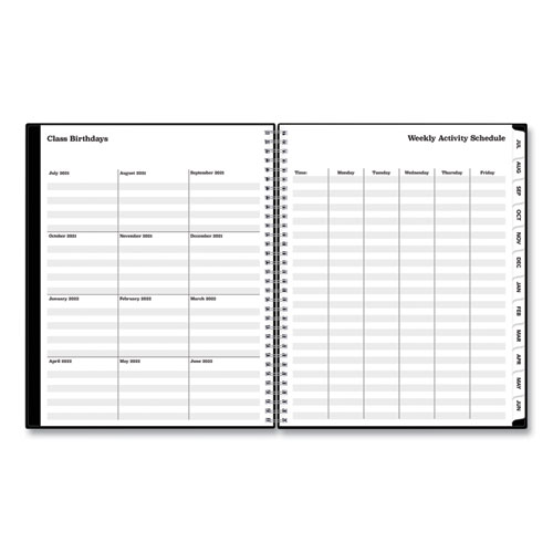 Image of Blue Sky® Teacher'S Weekly/Monthly Lesson Planner, One Week Per Two-Page Spread (Nine Classes), 11 X 8.5, Black Cover, 2023 To 2024