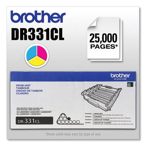 Image of Brother Dr331Cl Drum Unit, 25,000 Page-Yield, Black/Cyan/Magenta/Yellow