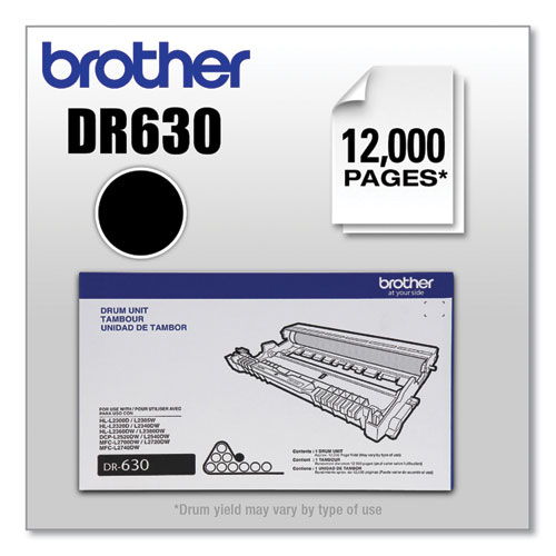 Image of Brother Dr630 Drum Unit, 12,000 Page-Yield, Black