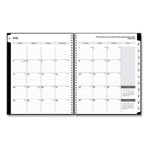 Teacher's Solid Black Weekly/Monthly Lesson Planner, 2024 to 2025, Nine Classes, Black Cover, (144) 11 x 8.5 Pages