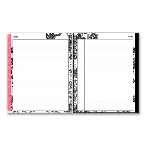 Image of Blue Sky® Analeis Create-Your-Own Cover Weekly/Monthly Planner, Floral, 11 X 8.5, White/Black/Coral, 12-Month (July To June): 2023-2024