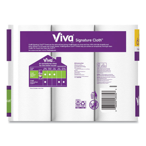 Image of Viva® Signature Cloth Choose-A-Sheet Kitchen Roll Paper Towels, 1-Ply, 11 X 5.9, White, 70 Sheets/Roll, 6 Roll/Pack, 4 Packs/Carton