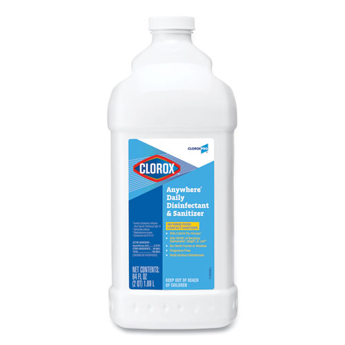 Clorox® Anywhere Daily Disinfectant and Sanitizer, 64 oz Bottle, 6/Carton