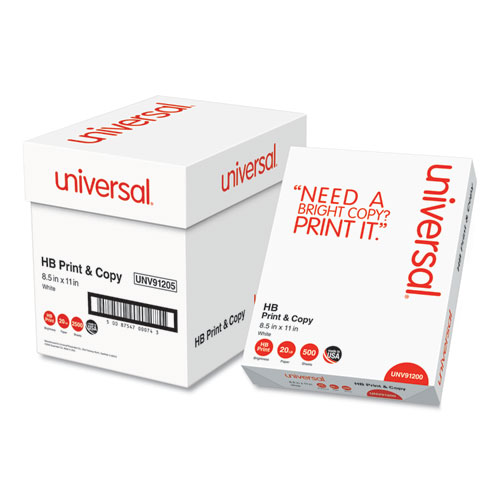 Universal® Multipurpose Paper, 96 Bright, 20 Lb Bond Weight, 8.5 X 11, Bright White, 500 Sheets/Ream, 5 Reams/Carton