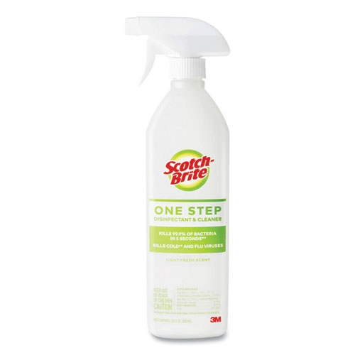 Scotch-Brite™ One Step Disinfectant and Cleaner, Light Fresh Scent, 28 oz Spray Bottle, 6/Carton