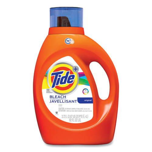 Tide® Liquid Laundry Detergent plus Bleach Alternative, HE Compatible, Original Scent, 92 oz Bottle, 4/Carton