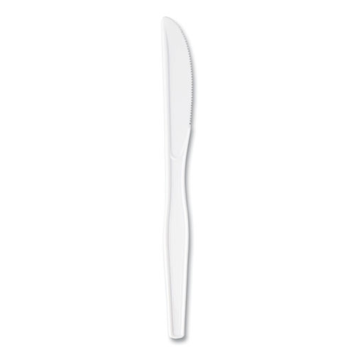 Image of Dixie® Plastic Cutlery, Heavyweight Knives, White, 1,000/Carton