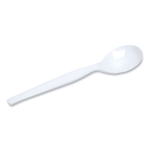 Image of Dixie® Plastic Cutlery, Heavyweight Soup Spoons, White, 1,000/Carton