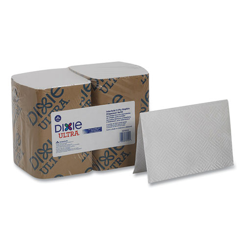 Dixie® Interfold Napkin Refills, 2 Ply, 6 1/2x9 7/8, White, 500/Pk, 6 Pack/Ctn