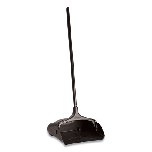Image of Rubbermaid® Commercial Lobby Pro Upright Dustpan With Wheels, 12.5W X 37H, Polypropylene With Vinyl Coat, Black