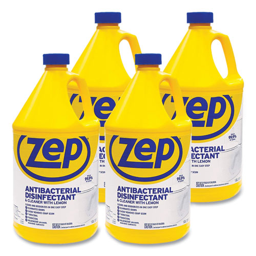 Image of Zep Commercial® Antibacterial Disinfectant, Lemon Scent, 1 Gal, 4/Carton