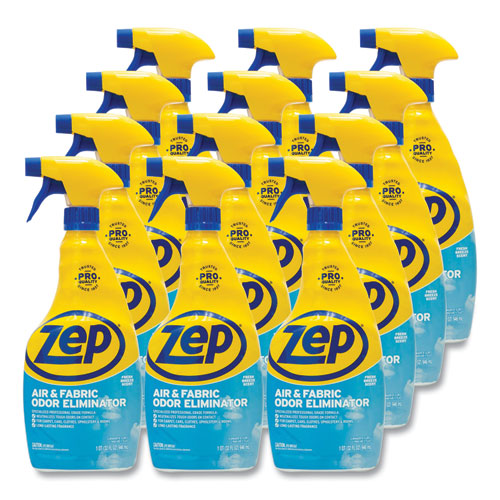 Image of Zep Commercial® Air And Fabric Odor Eliminator, Fresh Scent, 32 Oz Bottle, 12/Carton