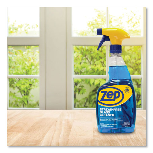 Image of Zep Commercial® Streak-Free Glass Cleaner, Pleasant Scent, 32 Oz Spray Bottle, 12/Carton