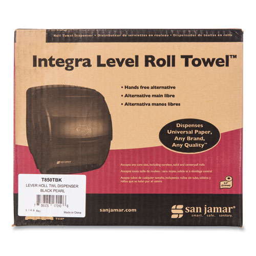 Image of Integra Lever Roll Towel Dispenser, 11.5 x 11.25 x 13.5, Black Pearl