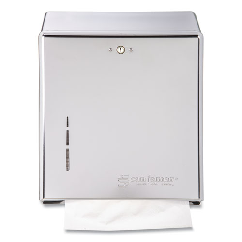 San Jamar® C-Fold/Multifold Towel Dispenser, 11.38 x 4 x 14.75, Chrome