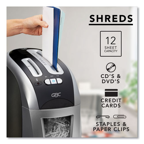 Image of Gbc® Ex12-05 Super Cross-Cut Shredder, 12 Manual Sheet Capacity
