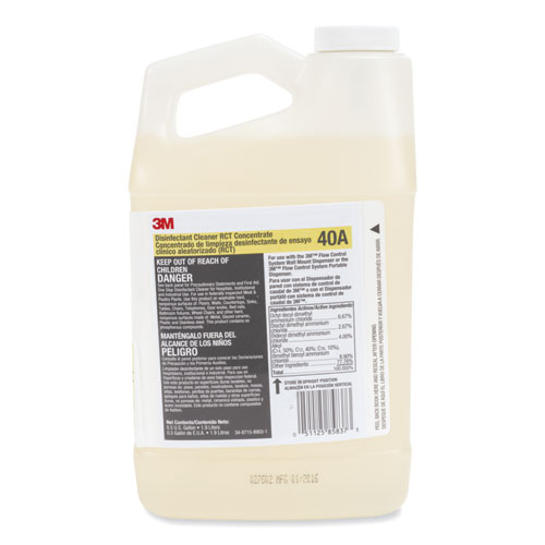 3M™ Disinfectant Cleaner RCT Concentrate, 0.5 gal Bottle, Fragrance-Free, 4/Carton